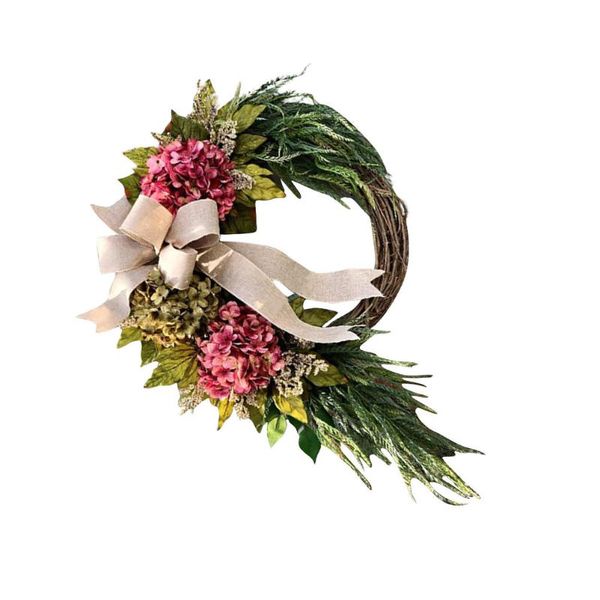 

decorative flowers & wreaths 1pc simulation hydrangea wreath rustic style garden decor front door hanging garland