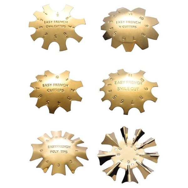 

6pcs french nail smile line cutter tools manicure edge trimmer (golden) art kits