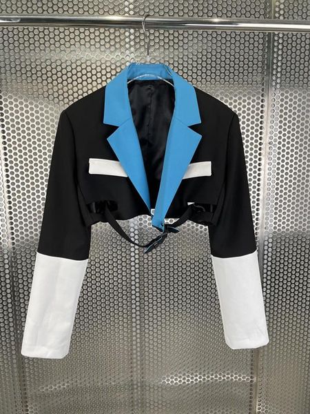 

women's jackets early autumn of 2021 the color matching short coat 0803, Black;brown