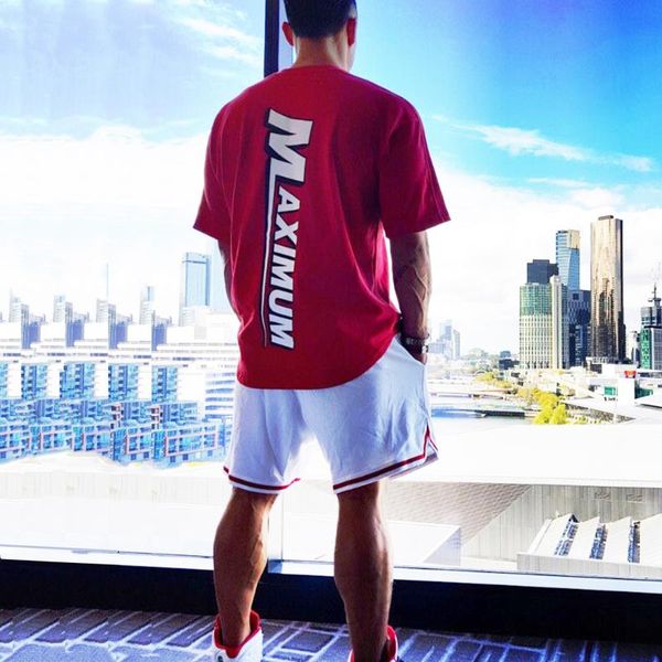 

men's t-shirts sports t-shirt, loose, fitness, bodybuilding, street, , 10 colors, 2021, White;black