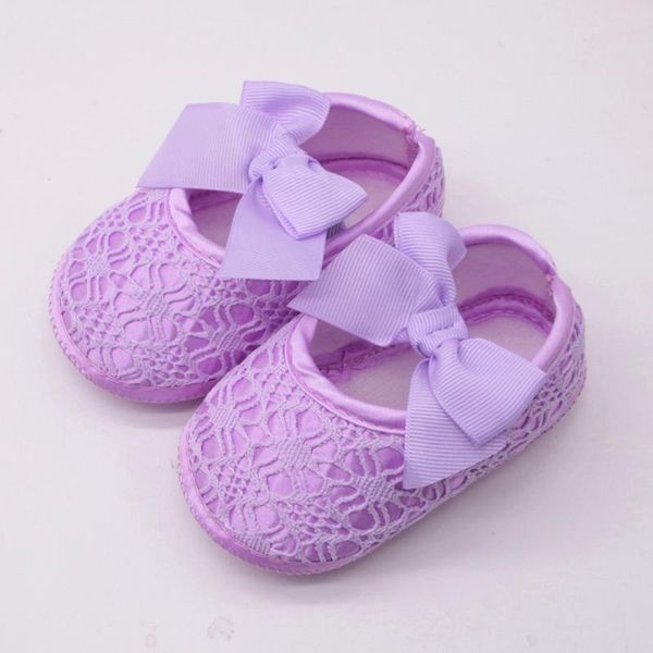 

first walkers born baby girls soft shoes soled non-slip bowknot footwear crib