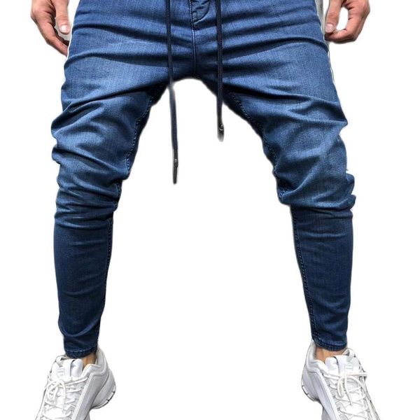 

men denim dust 2021 casual sports personality zijnaad vertical streep jeans, Blue