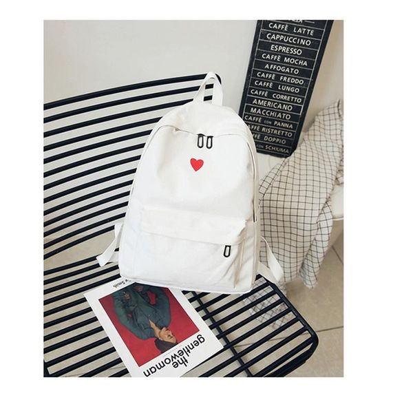 

backpack solid color for women 2021 waterproof nylon love decor travel backpacks large capacity school bag teenage 2pcs