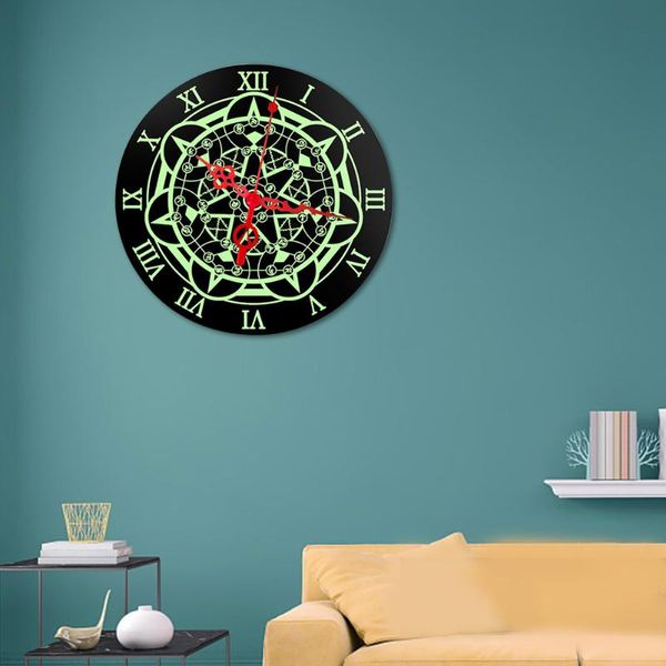 

living room classroom for bedroom home decor wooden silent round modern office pointer magic circle gift luminous wall clock clocks