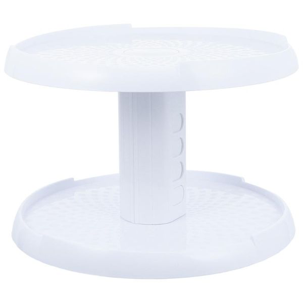 

1pc kitchen storage rack rotatory double-deck fruit dish make-ups holder & organization