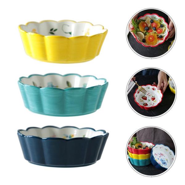 

pcs japanese style salad bowls ceramic rice bowl container (random color)