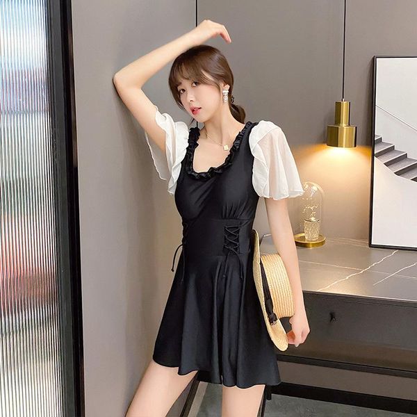 

bikinis 2021 trendy swimwear plus size vogue korean bathing suit dress women girls swimsuit for retro ladies closed fairy two-piece suits