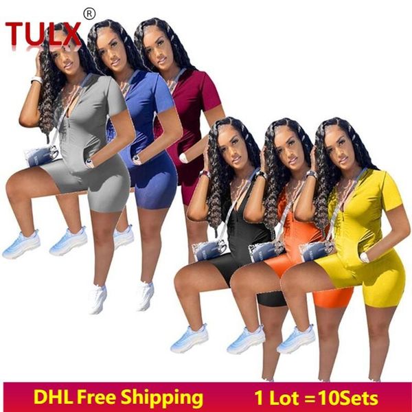 

women's tracksuits summer women outfits 2 pcs joggers short sleeve cardigan jacket shorts moto biker sportswear solid sweatsuits 4980, Gray