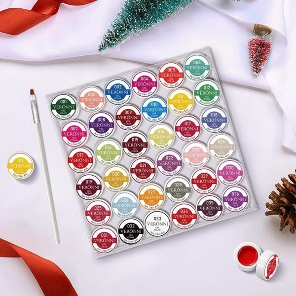 

nail gel safe 36 colors manicure salon solid glue with brush for beauty, Red;pink