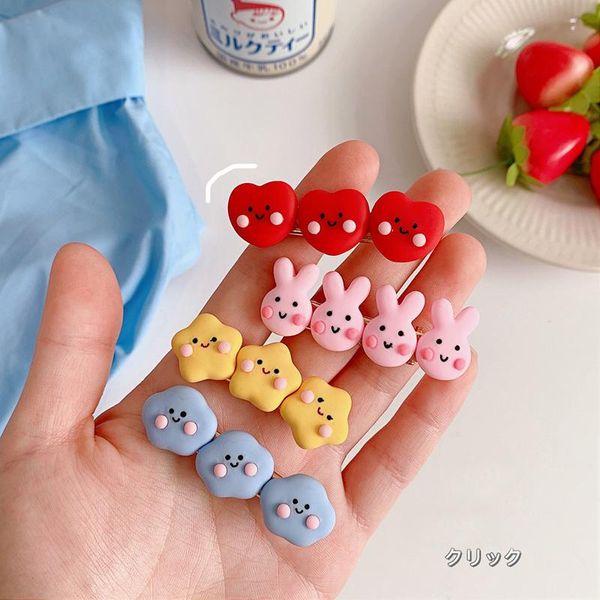 

hair accessories cute girls hairpin love heart frog clip headwear kids cartoon headdress for gift, Slivery;white