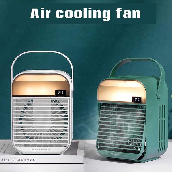

electric fans multifunction air cooler fan mini deskconditioner with night light usb water cooling humidifier purifier