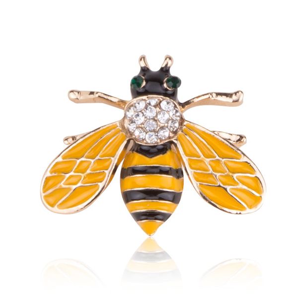 

factory cute mini bee brooch oil dripping enamel versatile jewelry rhinestone insect pin christmas
