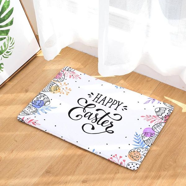 

carpets sublimation flannel mat easter text digital footprint kitchen water-absorbent anti-slip home decoration carpet rug
