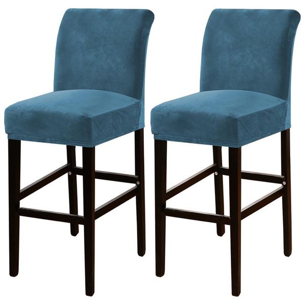 

chair covers 2/4pcs velvet bar stool cover short back dining slipcover spandex stretch case for counter chairs banquet wedding
