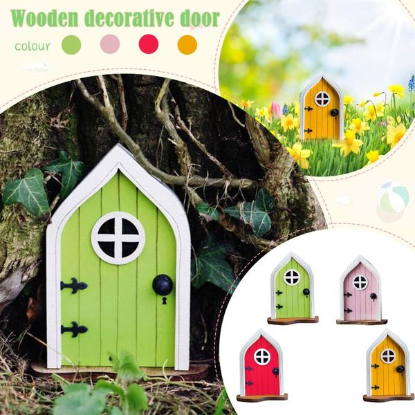 

miniature gnome home window and door for trees yard art garden sculpture decor statues decorations