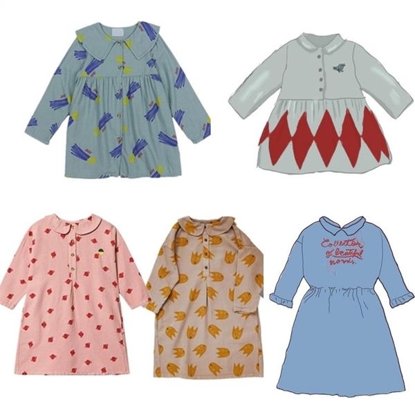 

toddler girl dresses baby girls clothes new autumn kids fashion brand a-line dress children pattern princess thanksgiving 210331, Red;yellow