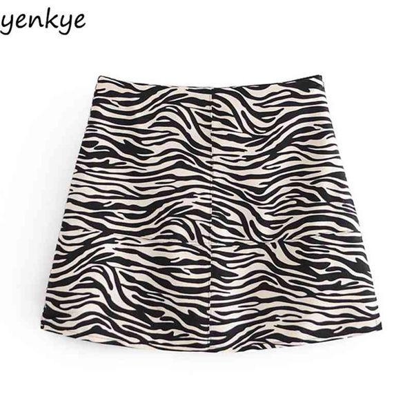 

women vintage animal print skirt side zipper high waist pencil mini fashion jupe femme 210514, Black