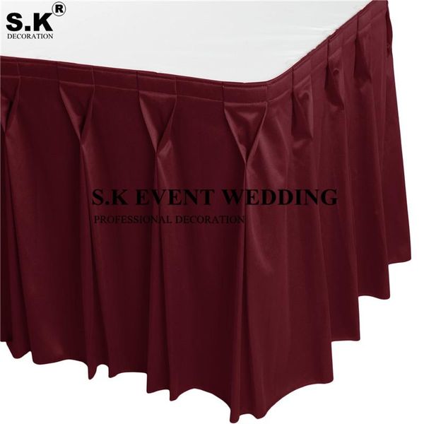 

long polyester table skirt banquet rectangle tablecloth skirting for wedding event party christmas decoration