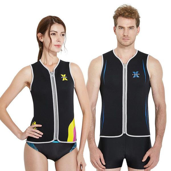 

swim wear wetsuit vest premium neoprene 3mm 2mm sleeveless front zipper for women men diving surfing swimming snorkeling