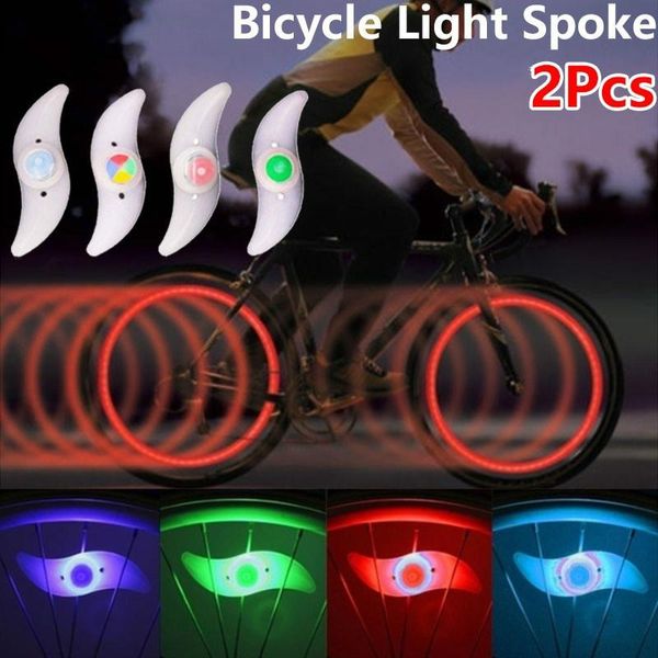 

bike lights 2pcs bicycle light spoke decorative wire steel crescent lamp moon leaf shaped riding equipment