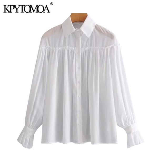 

women fashion semi-sheer loose white blouses vintage long sleeve button-up female shirts blusas chic 210420