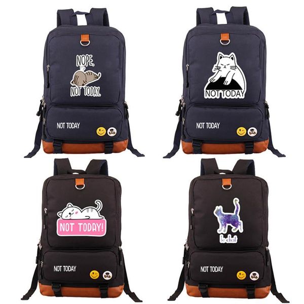 

backpack women girls school backpacks cute cat not today travel bag students shoulder bags rucksack