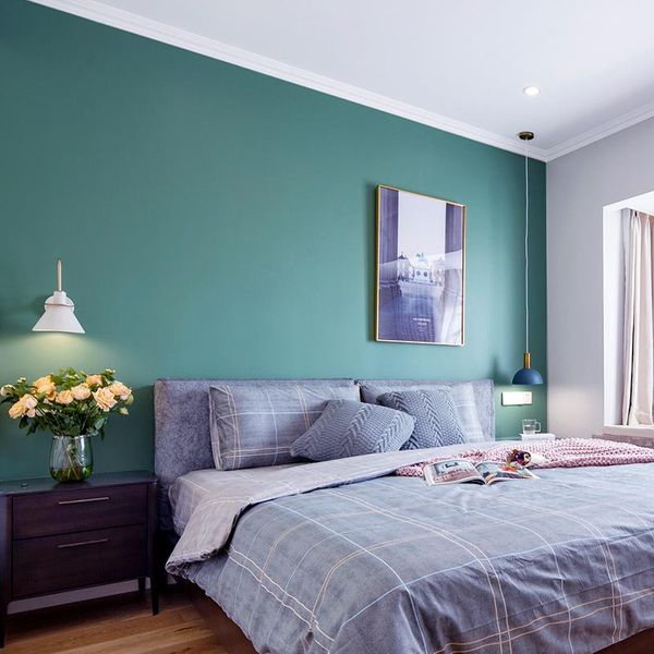 

wallpapers [waterproof and antifouling] bean green azure celad light blue fresh modern minimalist non-woven silk wallpaper plain wild