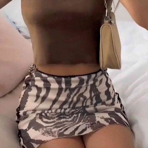 

paisley print brown kawaii y2k women skirt summer tie dye high waisted mini striped pencil skirts for fashion streetwear, Black
