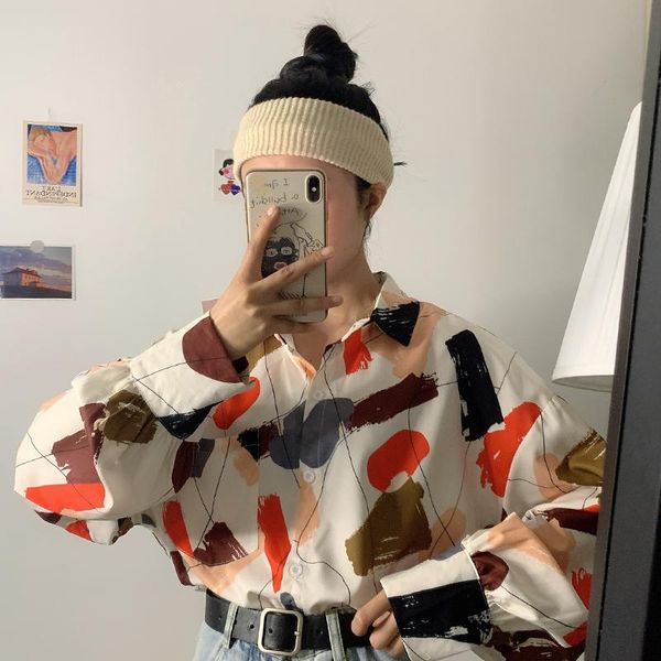 

women's blouses & shirts casual loose long sleeve shirt ulzzang japanese kawaii ladies vintage female korean harajuku clothes for women, White