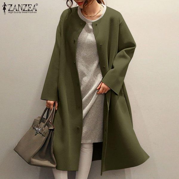 

women's jackets fashion casual coats & 2022 spring autumn puff sleeve midi trench solid oversized loose outwears, Black;brown