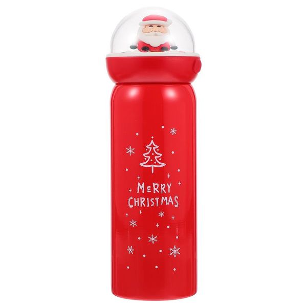 

water bottles 1pc xmas doll lid cup tree pattern thermal vacuum insulation