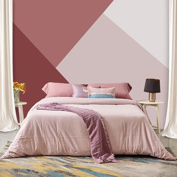 

bedding sets washable cotton solid color pillow case flat sheet duvet cover 4 piece king size set