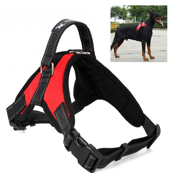 

dog collars & leashes big harness breast strap oxford pet chest vest with handle for large running walking outside product