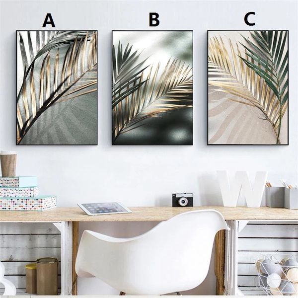 

unframed plant leaf printing poster nordic home decoration canvas painting