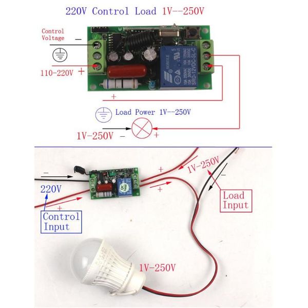 

smart home control 220v 10a remote switch module 433mhz/315mhz 110v universal led light fan