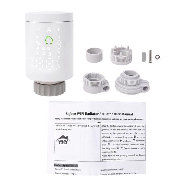 

smart home control tuya zigbee3.0 wifi trv thermostat thermostatic radiator actuator voice b85e