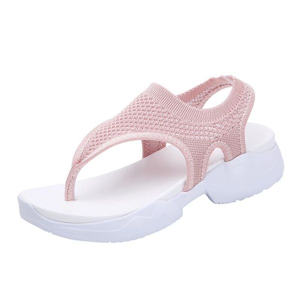 

dress shoes fashion summer sandals women breathable lightweight waterproof soft female increase slip on platform ladies, Black