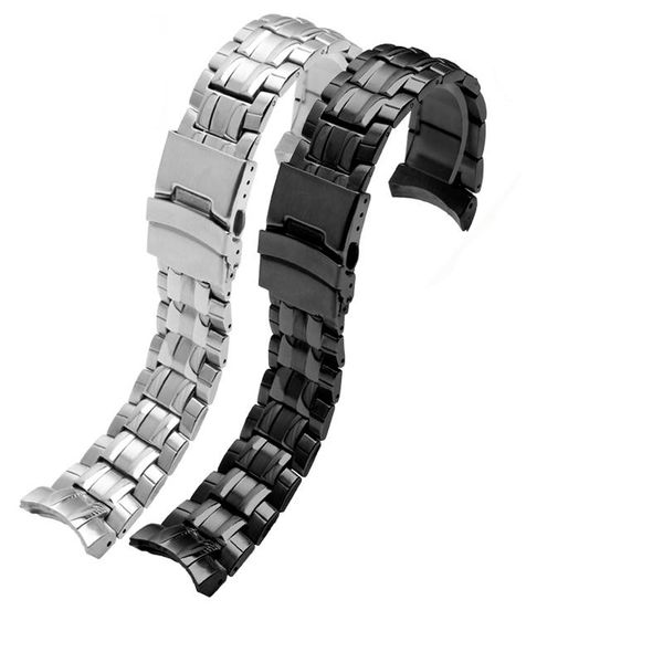 

watch bands 22mm stainless steel solid strap chain adaptation three-eye waterproof ef-535d-7a men's watchband, Black;brown