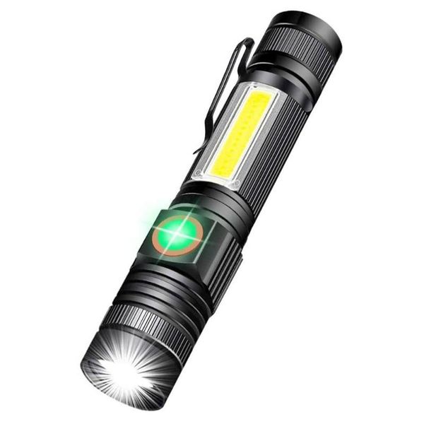 

flashlights torches rechargeable magnetic with cob sidelight waterproof zoomable camping emergency