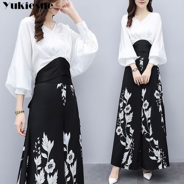 

summer 2 two piece print skirt blouse set women clothes ensemble femme sets s club outfits for lounge wear crop 210518, White