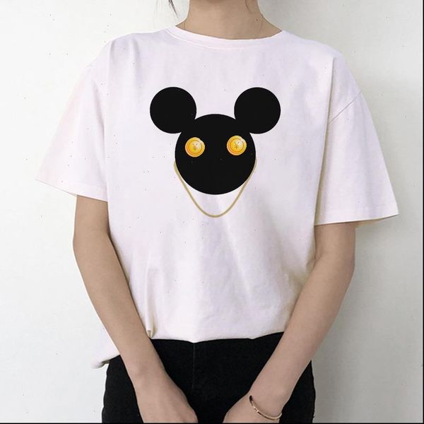 

womens mouse women t shirt harajuku cartoon grunge streetwear summer clothes fashion camiseta mujer, White