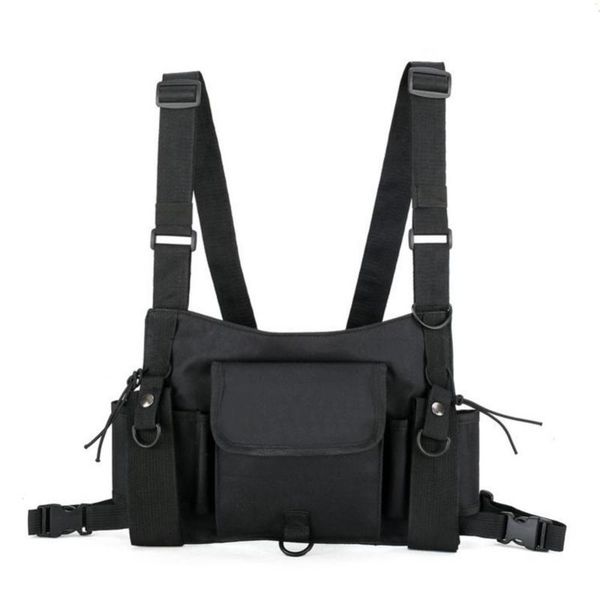 

outdoor bags tactical chest bag molle military combat front pack vest hip hop backpack detachable strap zipper pockets hunting