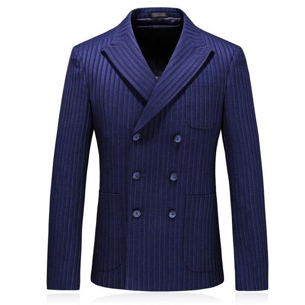 

men's suits & blazers arrival autumn double breasted striped blazer men,men's blue jackets, White;black