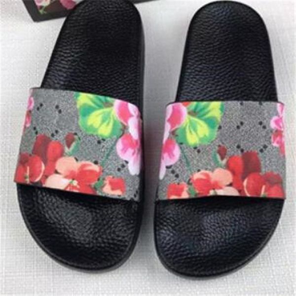 

classics sandals designer slippers slides floral brocade gear bottoms flip flops men women striped beach causal slipper home, Black
