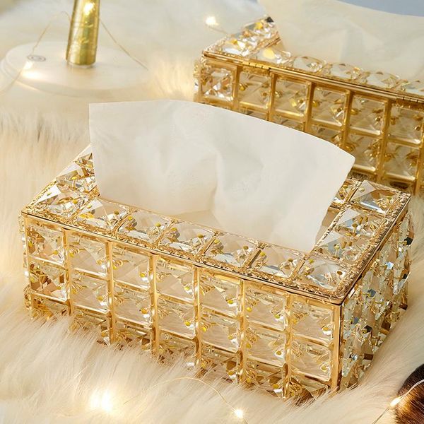 

luxury nordic crystal creative home tissue storage box napkin holder decor paper boite rangement bj50tb boxes & napkins