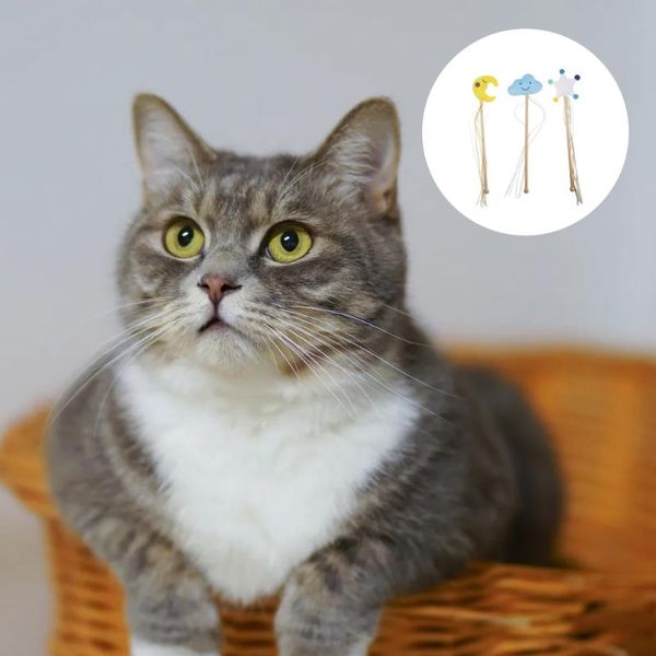 

cat toys 3pcs professional pet cats play teaser stick lovely plush for exercise