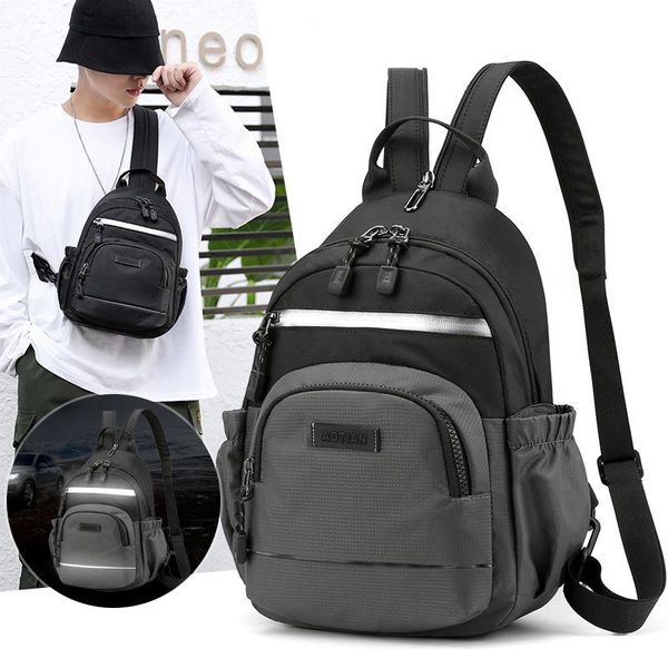 

backpack scione men women nylon waterproof multifunctional travel school bag small reflective strip outdoor casual fashion