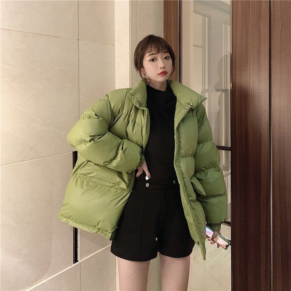 

downs winter jacket women parkas fashion thick cotton padded coats womens outerwear warm outwear loose jackets, Black