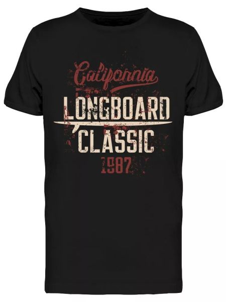 

California Longboard Classic Tee Men's -Image by Shutterstock, White;black