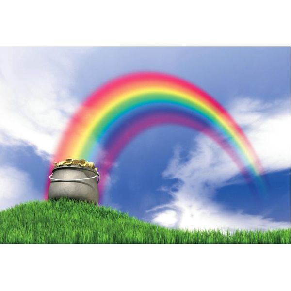 

party decoration st. patrick's day backdrop gold coins rainbow grass pography background holiday celebration po booth prop